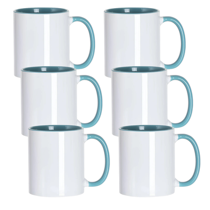 11oz Lake Blue Inner & Handle Sublimation Mug