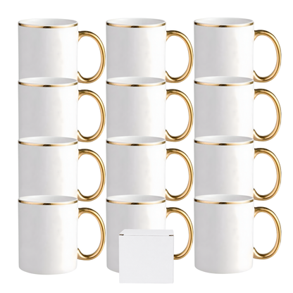 11oz Gold Rim & Handle Sublimation Mug