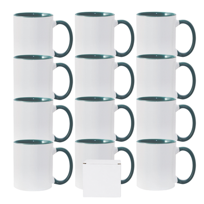 11oz Green Inner & Handle Sublimation Mug