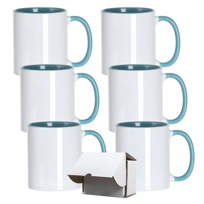 11oz Lake Blue Inner & Handle Sublimation Mug