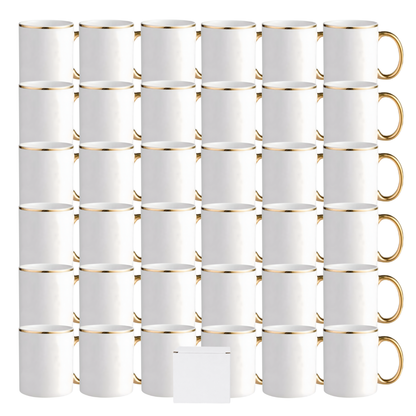11oz Gold Rim & Handle Sublimation Mug