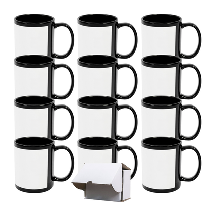 11oz Black Panel Sublimation Mug