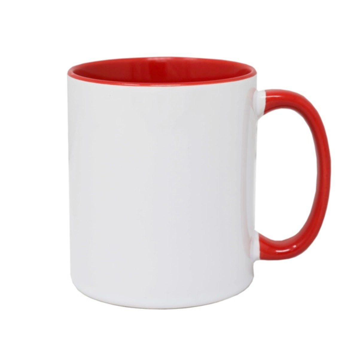 11oz Red Inner & Handle Custom Ceramic Sublimation Mug + Individual Gift Box