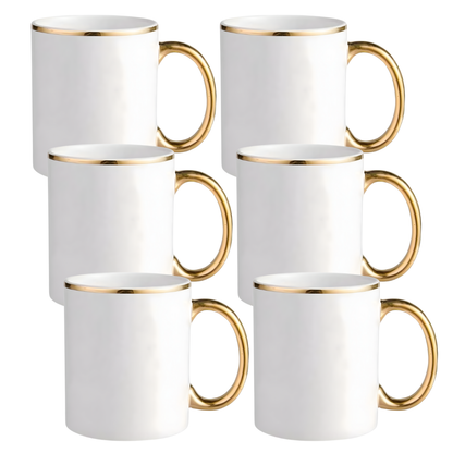 11oz Gold Rim & Handle Sublimation Mug