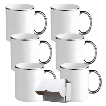 11oz Silver Rim & Handle Sublimation Mug