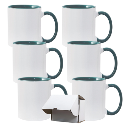 11oz Green Inner & Handle Sublimation Mug