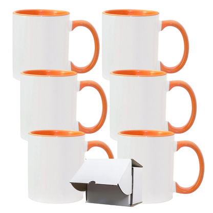 11oz Orange Inner & Handle Sublimation Mug