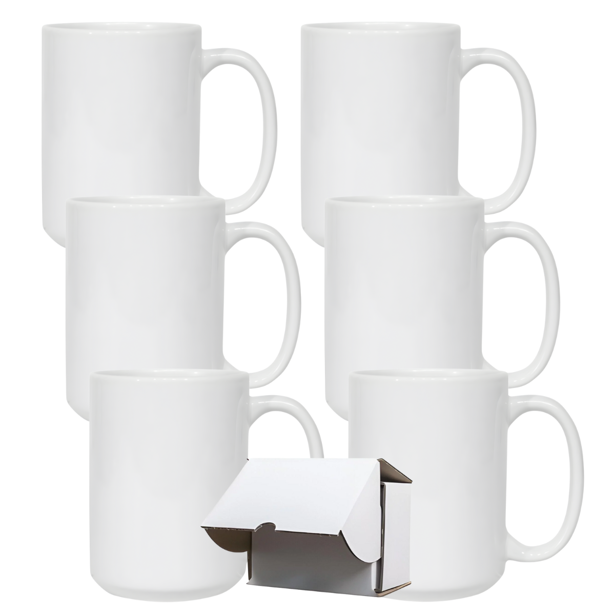 15oz White Custom Ceramic Sublimation Mug + Individual Gift Box