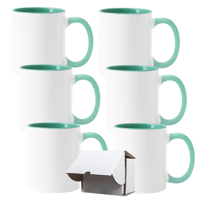11oz Malachite Green Inner & Handle Sublimation Mug
