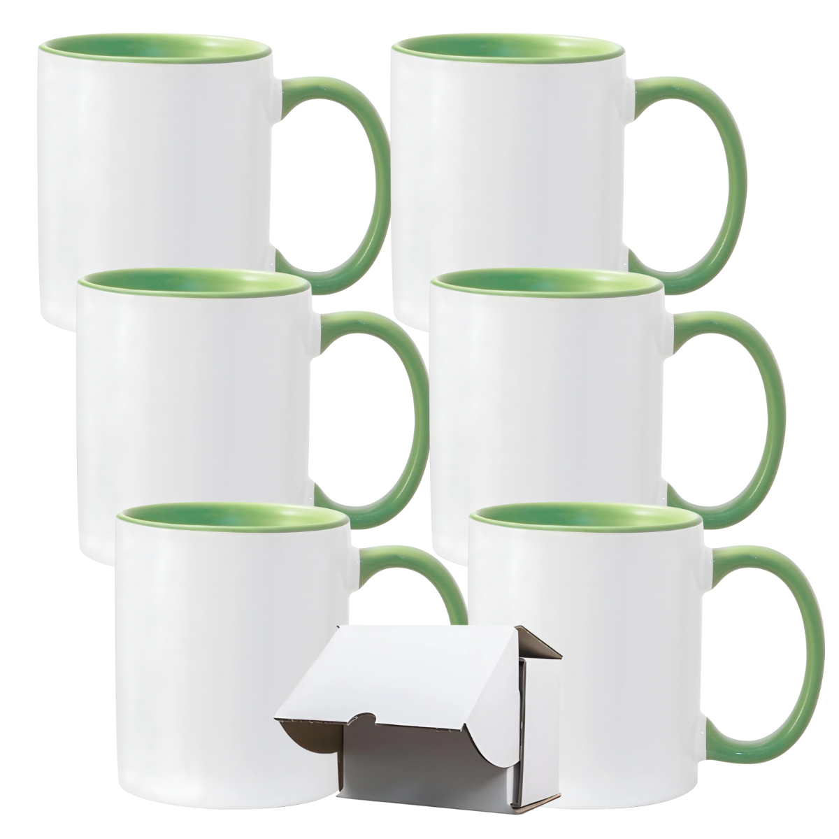 11oz Light Green Inner & Handle Sublimation Mug