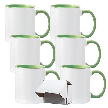 11oz Light Green Inner & Handle Sublimation Mug