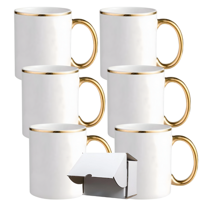 11oz Gold Rim & Handle Sublimation Mug