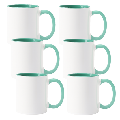 11oz Malachite Green Inner & Handle Sublimation Mug
