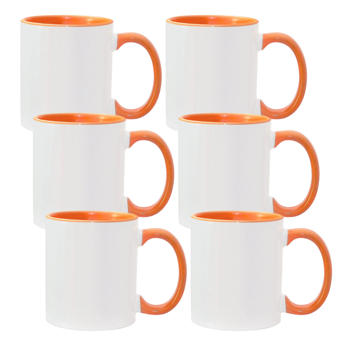 11oz Orange Inner & Handle Sublimation Mug