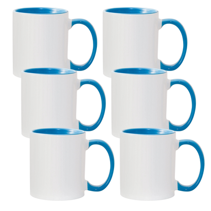 11oz Light Blue Inner & Handle Sublimation Mug