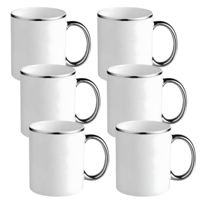 11oz Silver Rim & Handle Sublimation Mug