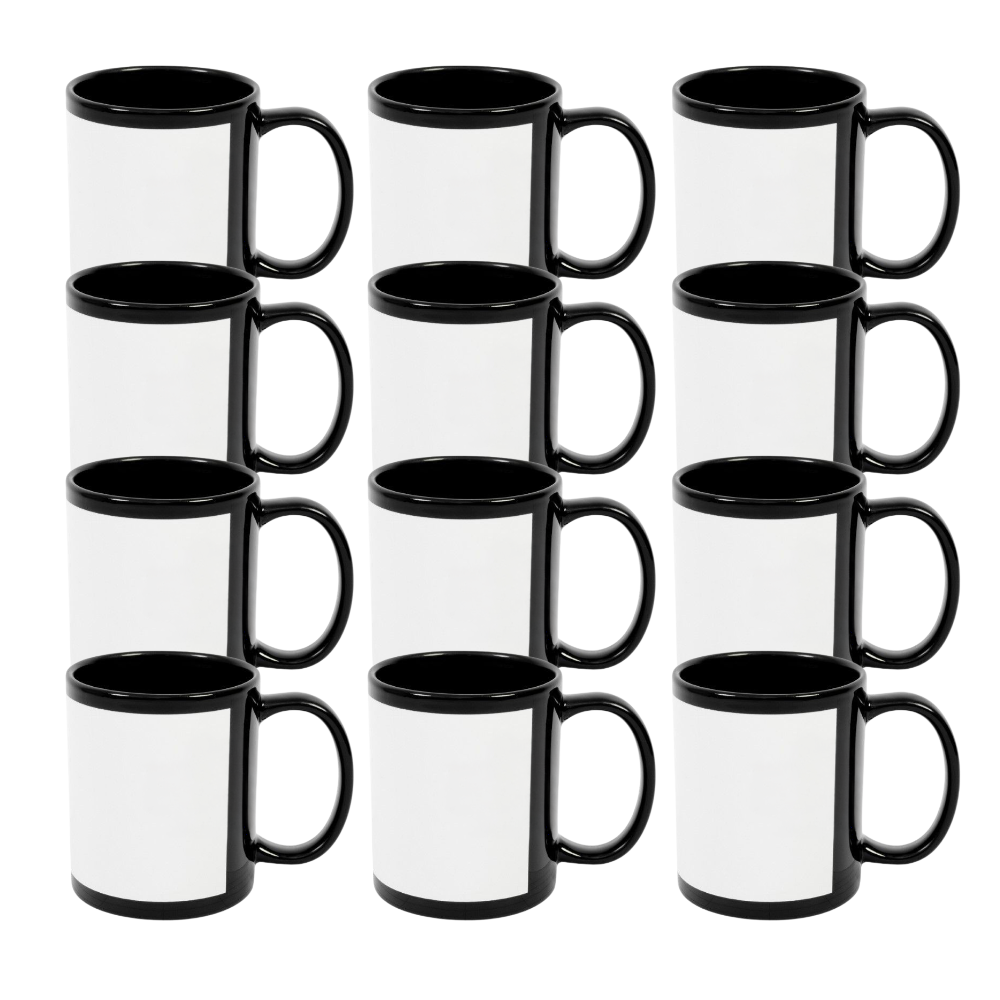 11oz Black Panel Sublimation Mug