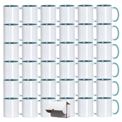 11oz Lake Blue Inner & Handle Sublimation Mug
