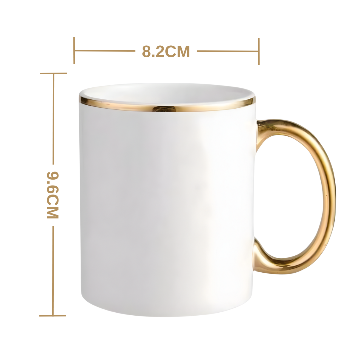 11oz Gold Rim & Handle Sublimation Mug