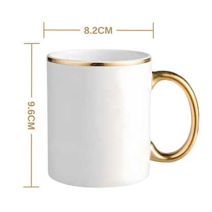 11oz Gold Rim & Handle Sublimation Mug