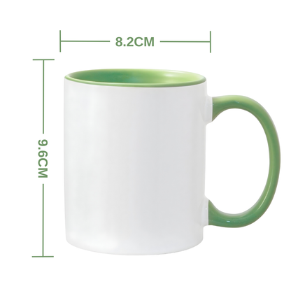 11oz Light Green Inner & Handle Sublimation Mug