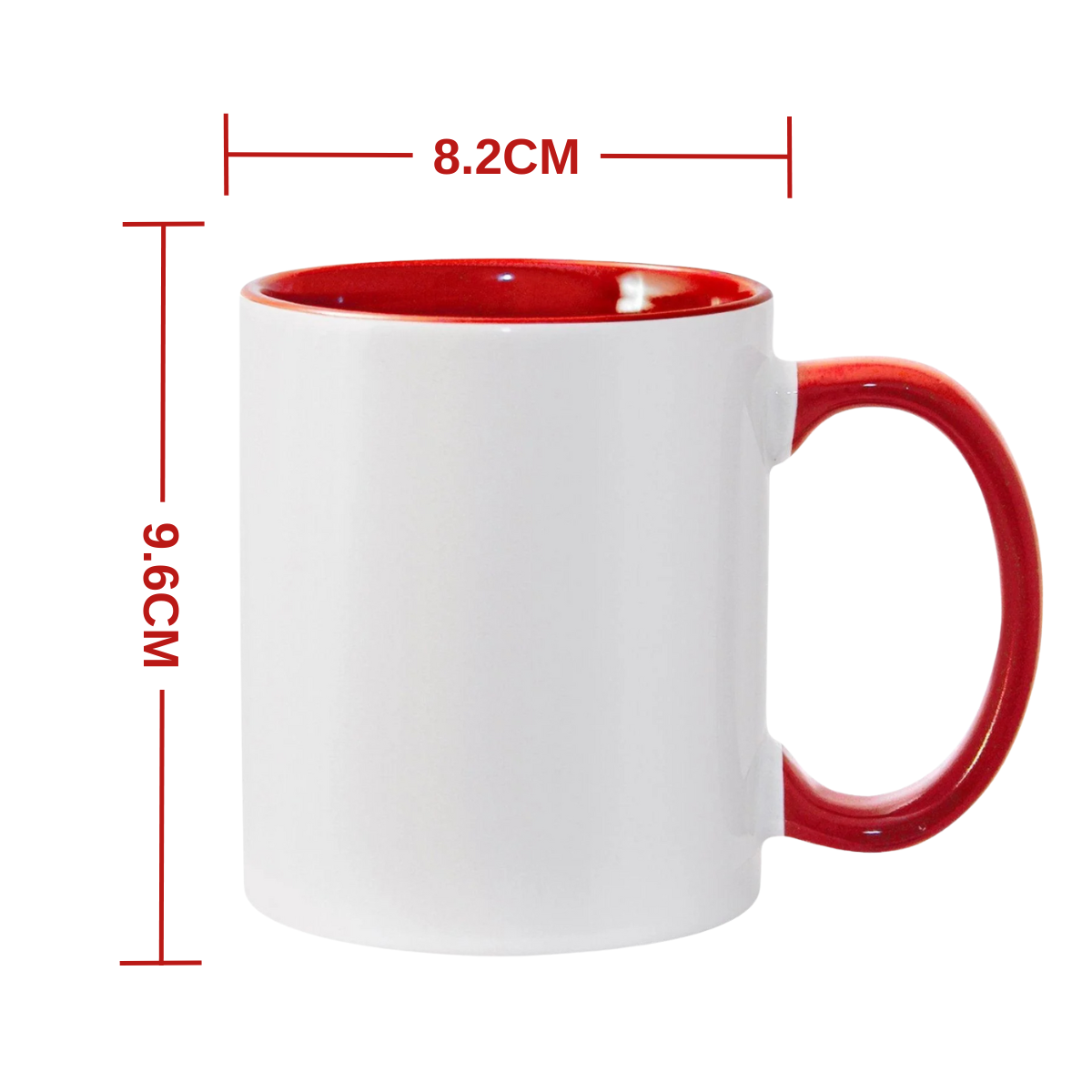 11oz Red Inner & Handle Sublimation Mug