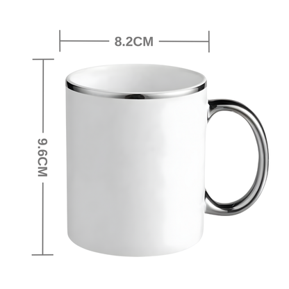 11oz Silver Rim & Handle Sublimation Mug