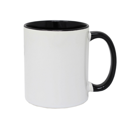 11oz Black Inner & Handle Custom Ceramic Sublimation Mug + Individual Gift Box
