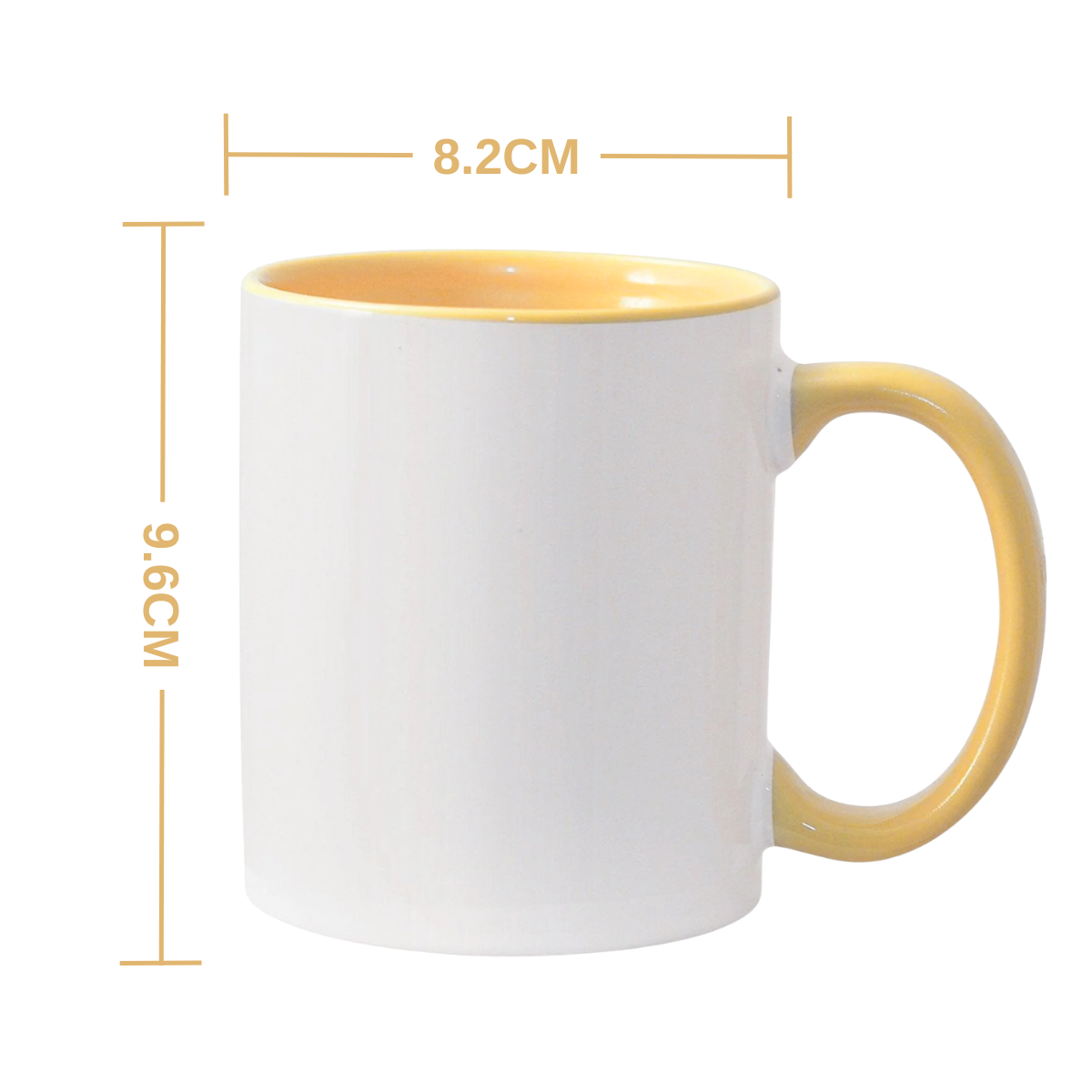 11oz Yellow Inner & Handle Sublimation Mug
