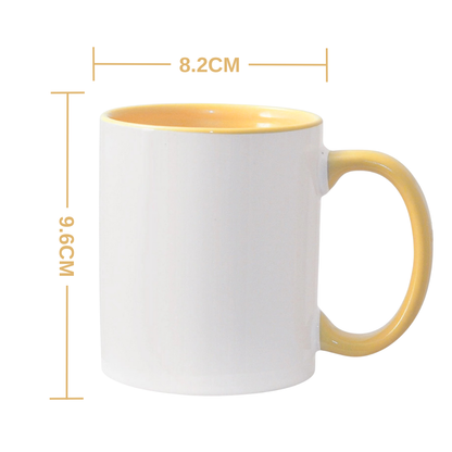 11oz Yellow Inner & Handle Sublimation Mug