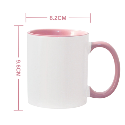 11oz Pink Inner & Handle Sublimation Mug