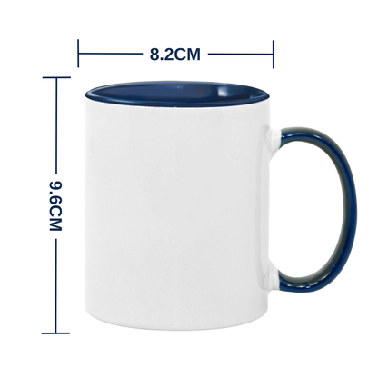 11oz Blue Inner & Handle Sublimation Mug