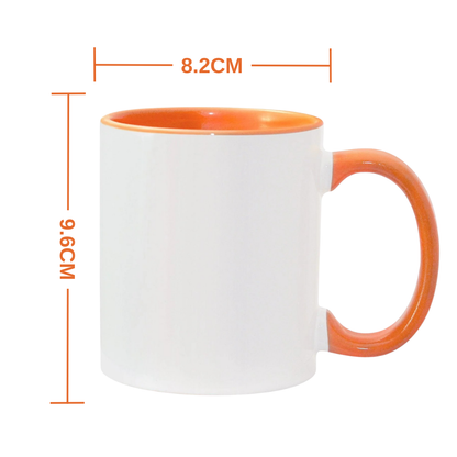11oz Orange Inner & Handle Sublimation Mug
