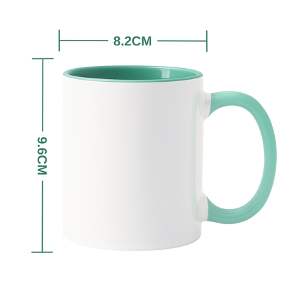 11oz Malachite Green Inner & Handle Sublimation Mug