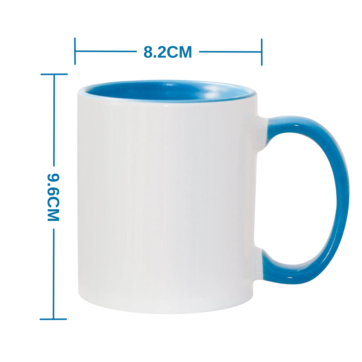 11oz Light Blue Inner & Handle Sublimation Mug
