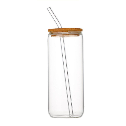 12 Pack 16oz Glass Tumbler with Bamboo Lid & Glass Straw