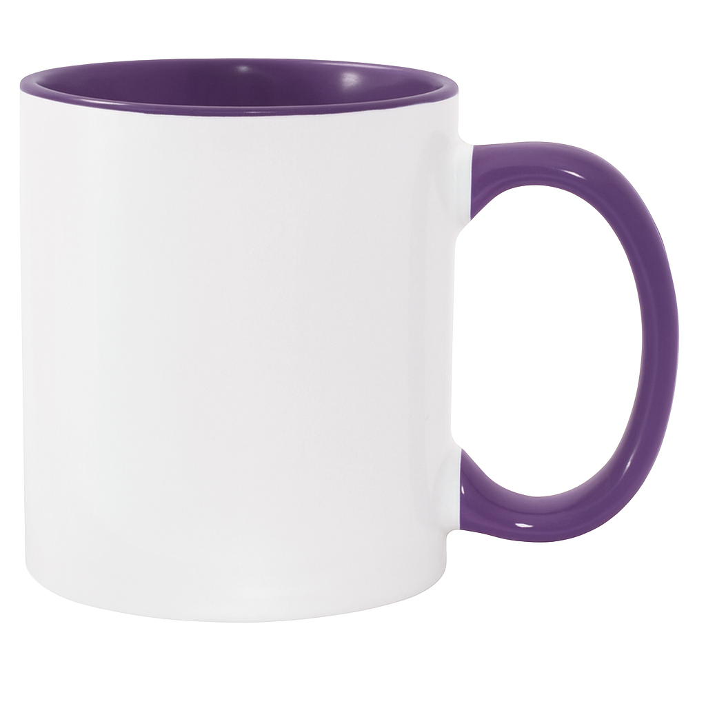 Purple Inner & Handle Custom Sublimation Mug